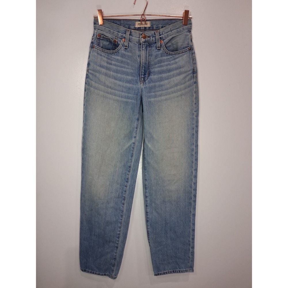Madewell The Slouchy Boyjean Light Wash High Rise Relaxed Tapered Jeans 23